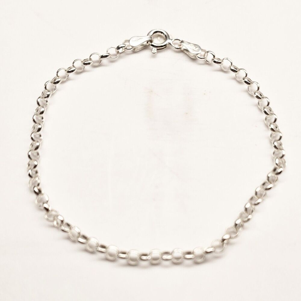 925 Sterling Silver Italy Link Chain Bracelet 7 Inches